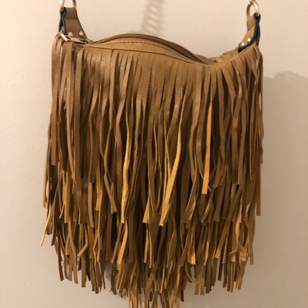 Fringed Brown Crossbody side bag